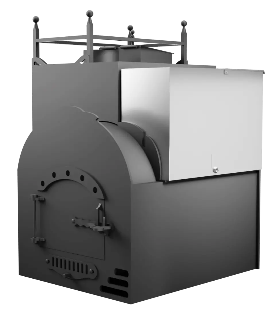 Печь Горыныч Мини, каменка закрытая с левой стороны, система воздушного отопления фото в Уфе