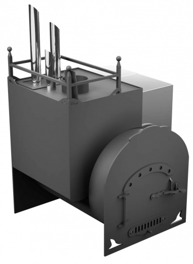 Печь Горыныч Мини, каменка закрытая с парогенератором с левой стороны фото в Уфе