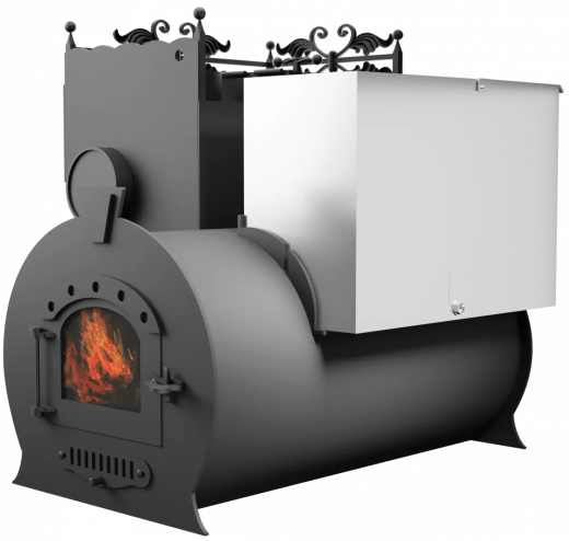 Печь Горыныч 3, каменка закрытая с левой стороны, малая дверь со стеклом фото в Уфе