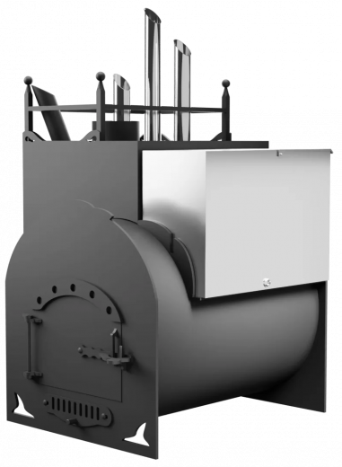 Печь Горыныч Мини, каменка закрытая с парогенератором с правой стороны фото в Уфе